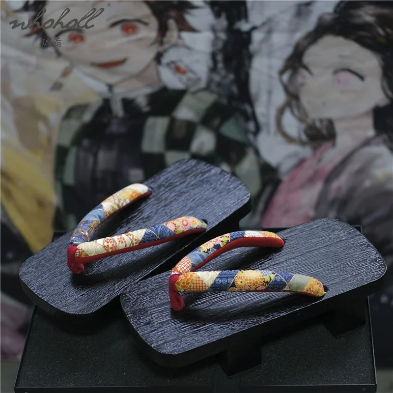 

Man Women Slippers 2021 Summer Man Flip Flops Wood Japanese Geta Cosplay Samurai Geisha Sandals Thick Bottom Platform Sandals