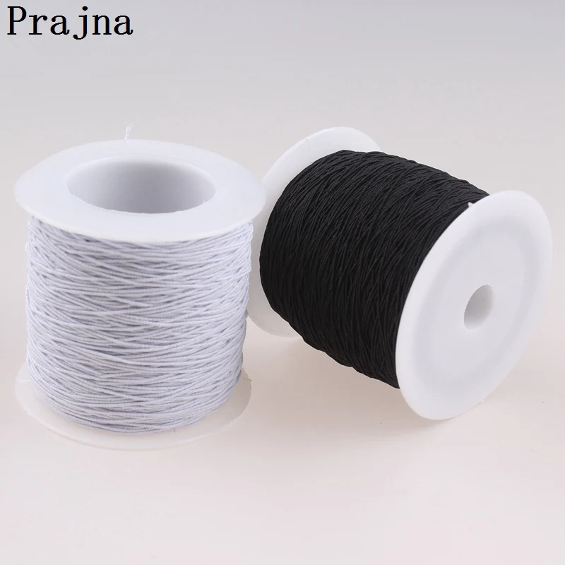 DIY White Black Elastic Thread Polyester Machine Sewing Thread Beading DIY Industry Fabric Supplier Accessory 200 Meters/Roll