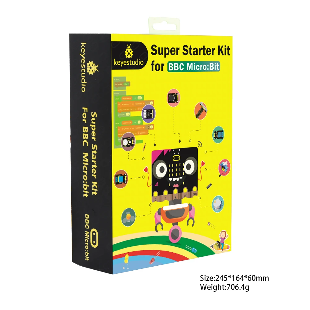 Keyestudio Microbit V2 Super Starter Kit for BBC Micro:Bit Kit STEM Programming DIY Learning Kit School Students DIY Project Kit