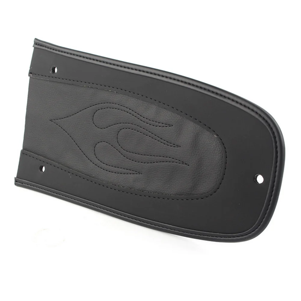 Motorcycle Black Leather Flame Rear Fender Bib Cover Cushion For Harley Touring FLHR FLHT FLTR FLHX 1997-2014 2015 2016 2017