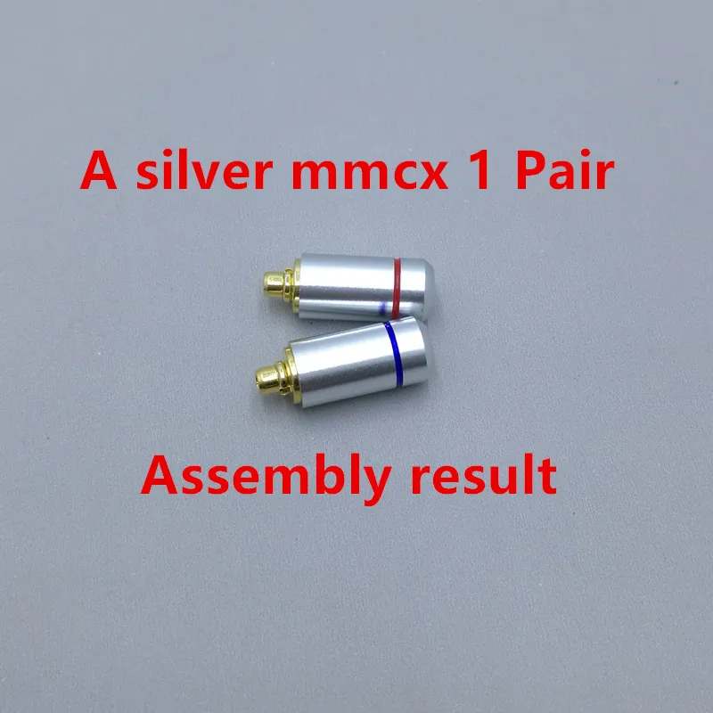 2 pcs custom made universal pin Socket  mmcx plug, A2DC plug, 0.78mm 2pin Pure copper gold plated Built-in hreaded