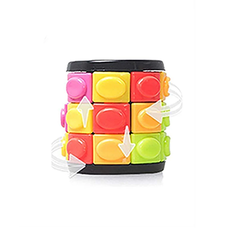 

3D Puzzle Jigsaw Magic Cube Slide Pattern Blocks Fidget Toys Cylinder Tangram Rotate 3 Layers Educational Game for Kid Adult