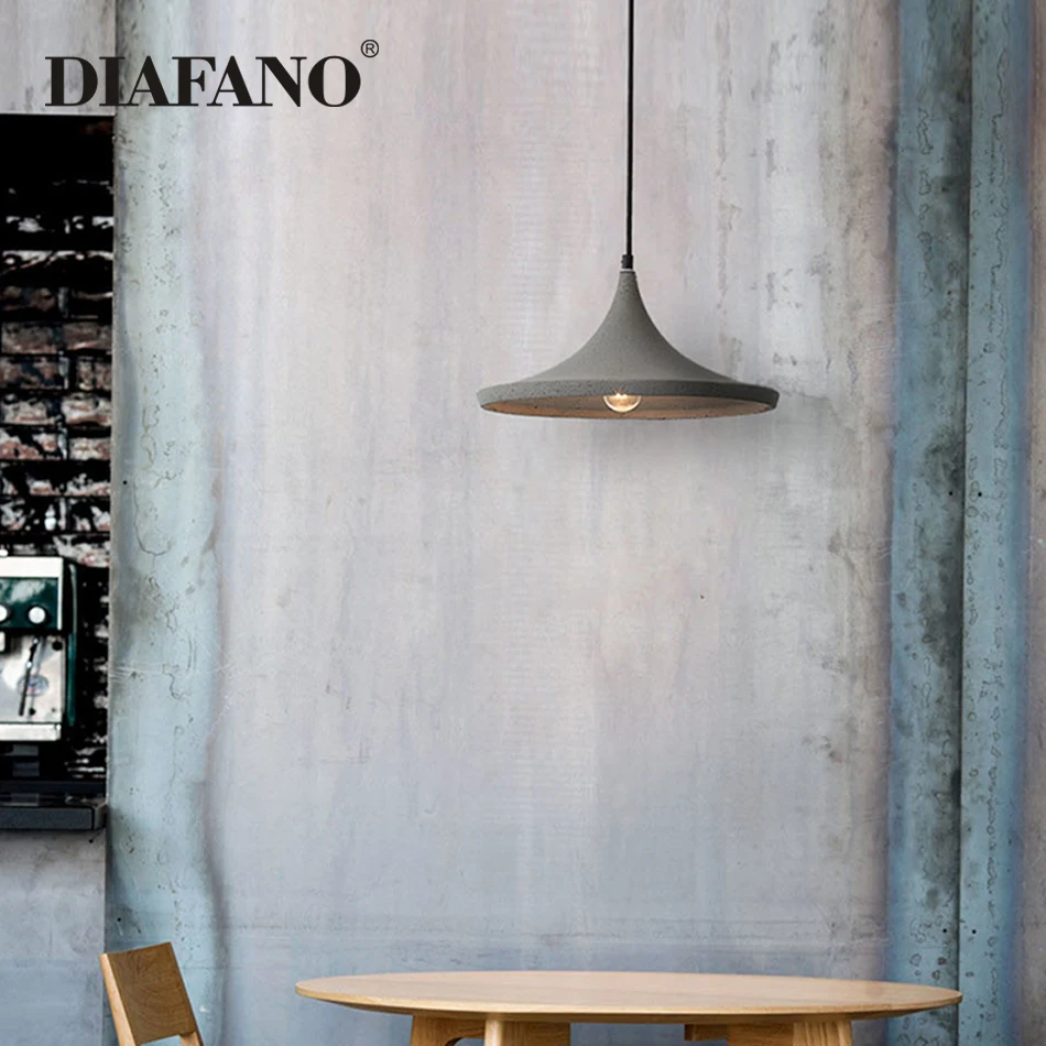 الرجعية لوفت ملموسة قلادة ضوء E27 LED الصناعية ديكو عصابة مصباح الاسمنت E27 لجزيرة المطبخ غرفة نوم غرفة المعيشة مقهى #2