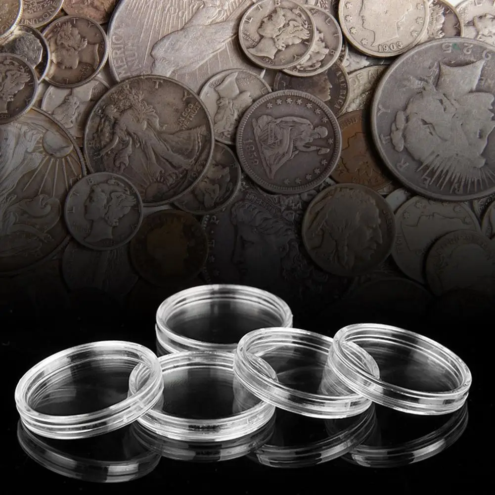 Coin Case 60 Pieces 40 mm Silver Eagles Coin Capsules Coin Holder Storage Container with Storage Organizer coin box#D0