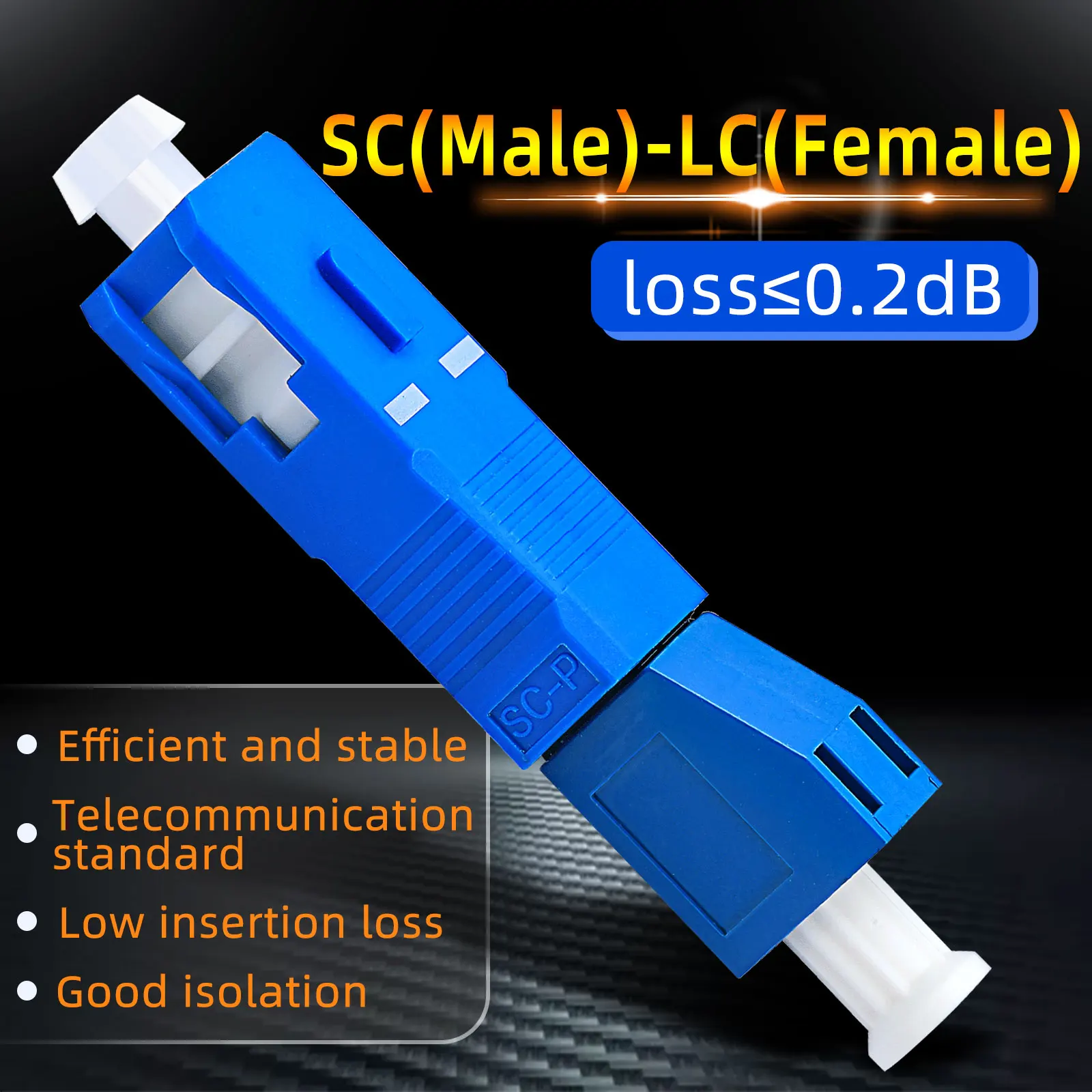 

2pcs ~ 100pcs connector Single Mode 9 / 410.1 foot SC male to LC female converter hybrid Fiber Optic Simplex Fiber Optic Adapter
