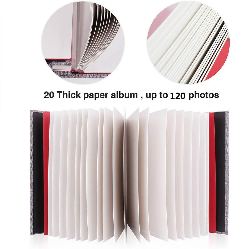 Self Adhesive Photo Album Magnetic Scrapbook Album Linen Art DIY 40Pages Linen Hardcover Wedding Baby Family Travel  Gift