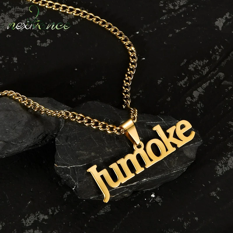 

Nextvance Romantic Men Custom Name Necklace Stainless Steel Personalized Chain Pendant For Woman Family Wedding Jewelry Gift