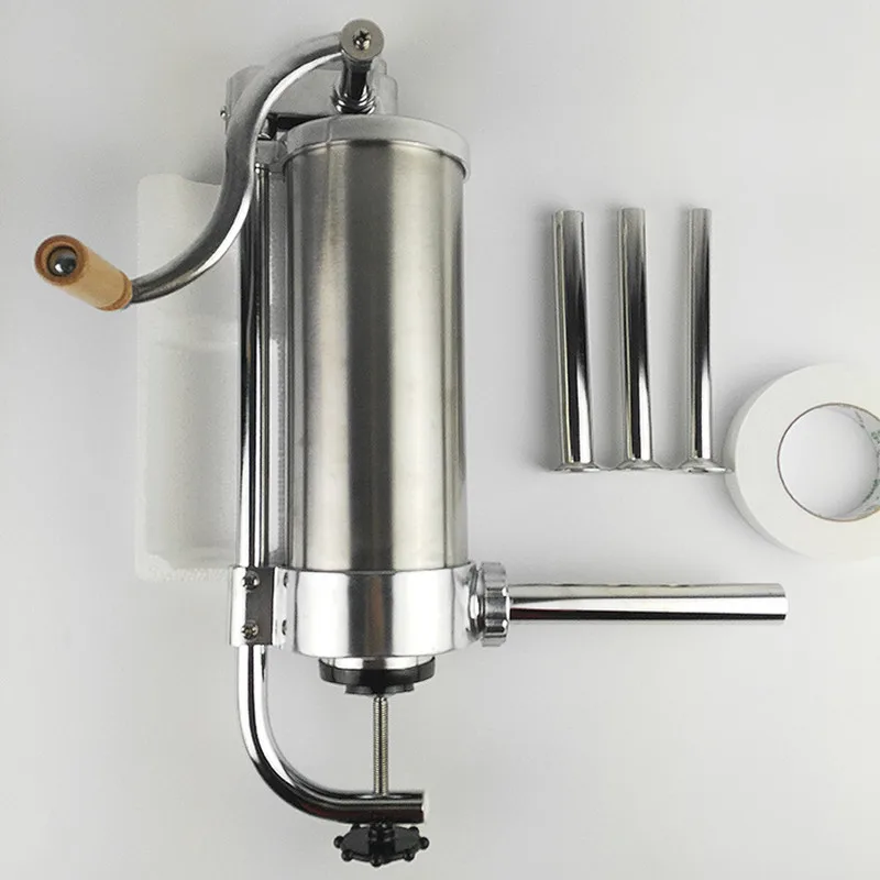 3L Manual Steel Sausage Maker Household Vertical Filler Stuffer Powerful Sausage Machine