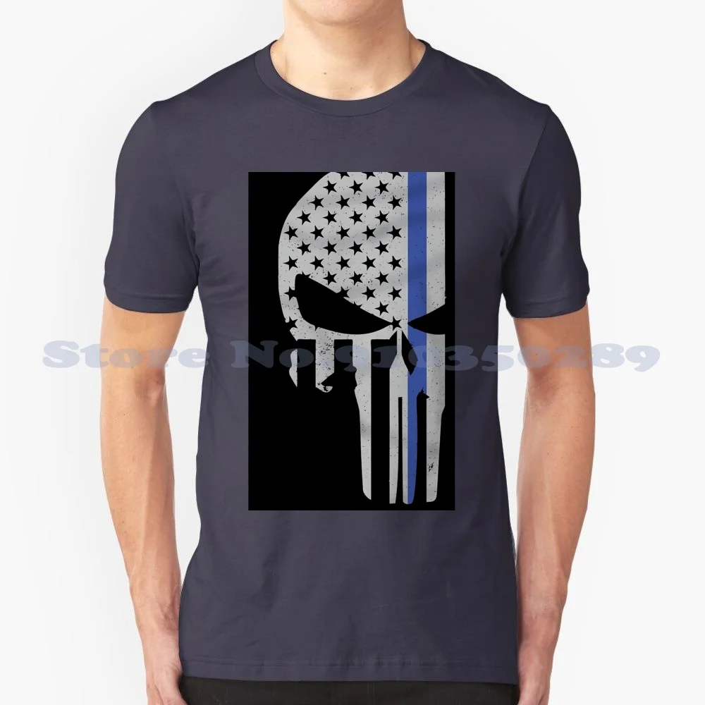 Military Skull Tactical Flag 100% Cotton T-Shirt Military Skull Tactical Flag Fashion New York Pattern London Paris France Band