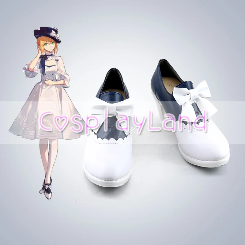 

Fate Grand Order Altria Pendragon Saber Cosplay Boots Shoes Women High Heel Shoes Customized Halloween Carnival Cosplay Costume