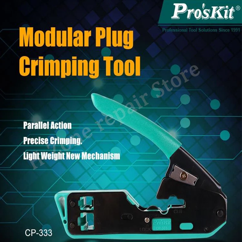 

ProsKit CP-333 6P/8P Crystal Head Telephone line Network line Pressing Pliers Portable Cable Wire Stripper Crimping Pliers Tools