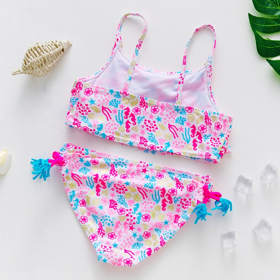 7~13Y Teenager Girls Swimsuit Two pieces Girls Swimwear High quality Kids Swimwear Ruffle style Girls Swimming outfit Bikini set