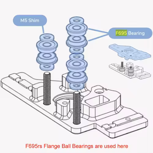 FUSHI F695 2RS Bearing 5*13*4 mm 10Pcs ABEC-7 Flanged Miniature F695 RS Ball Bearings F695RS For VORON Mobius 2/3 2/4 3D Printer - Image 3