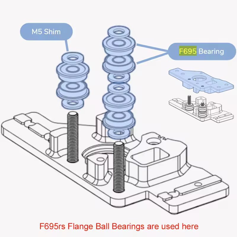 FUSHI F695 2RS Bearing 5*13*4 mm 10Pcs ABEC-7 Flanged Miniature F695 RS Ball Bearings F695RS For VORON Mobius 2/3 2/4 3D Printer - Image 3