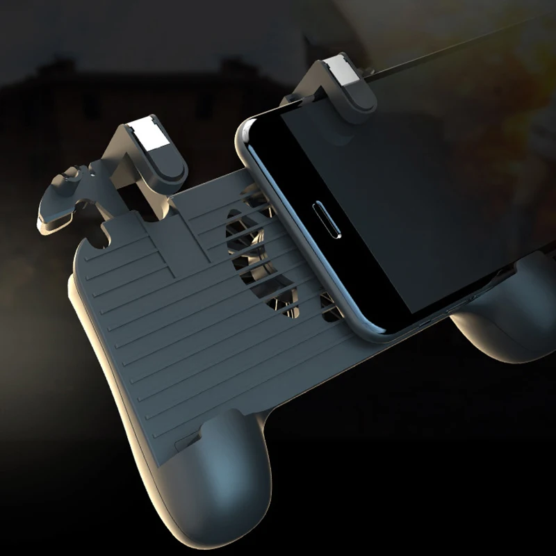 Pubg controlador de jogo móvel gamepad joystick para o telefone gatilho aim botão l1r1 atirador para iphone android jogo almofada com ventilador