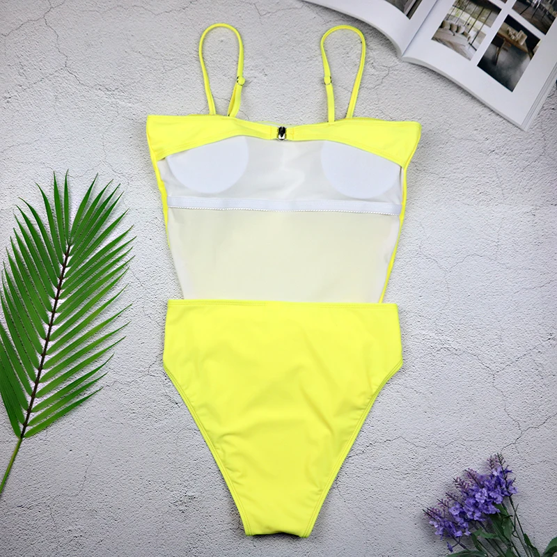 2025 Sexy Swimsuit Women Swimwear One Piece Halter One Piece Push Up Swimsuit Bandage Bathing Suit Wear Female Beachwear 3336