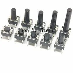 Libre Shipping1000PCS 6*6*6*6*9,5 H Interruptor táctil tacto interruptor de botón de empuje altura 9,5 MM 6X6X9.5MM DIP 4Pin micro interruptor 6x6