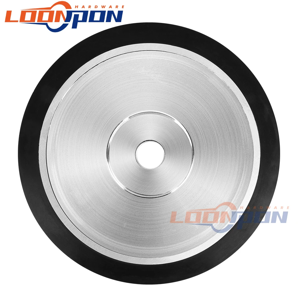 150mm Flat Rubber Contact Wheel Serrated Belt Grinder Contact Wheel Rubber Wheel 25.4mm Bore 50mm Thickness 1Pc