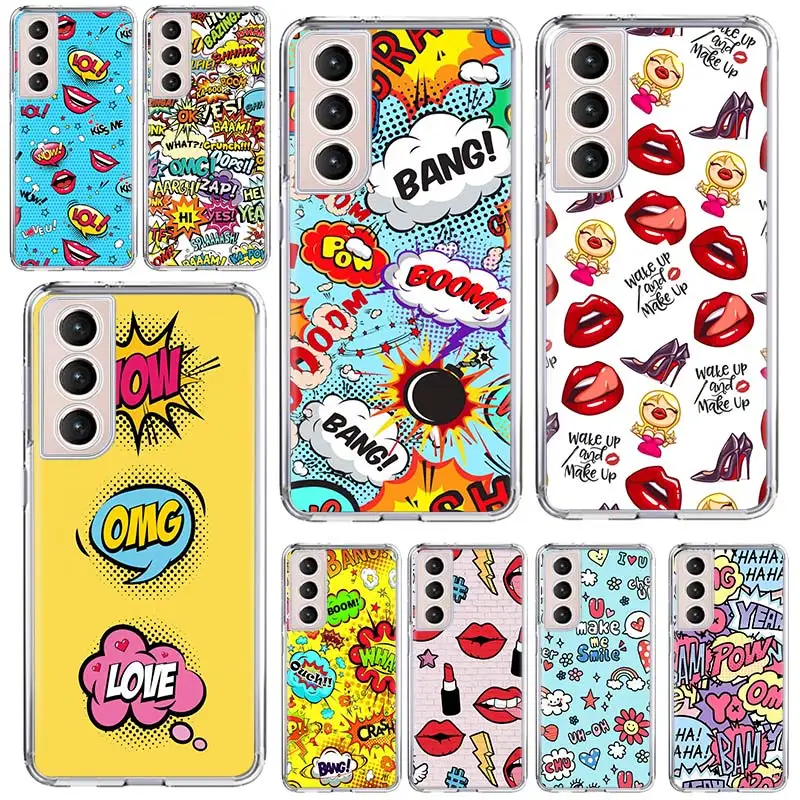 POP Art Phone Case Shell For Samsung Galaxy S24 S23 S22 Ultra S21 Plus S20 FE S10 S10E S9 S8 + Cover Capa Funda