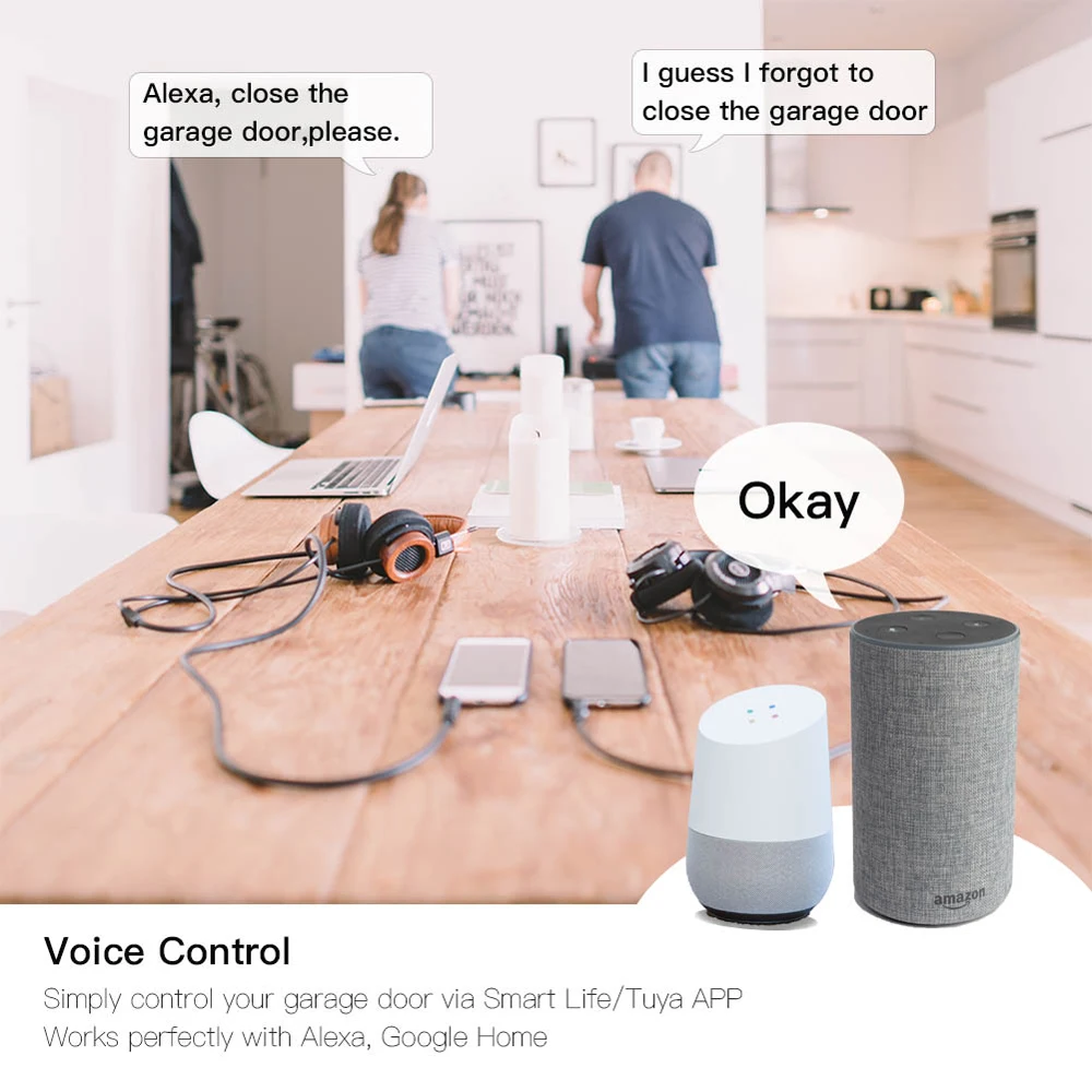 スマートドア用のwifi付きドアオープナー,Alexa,Echo,Google Home,Tuya,iOS,Androidアプリケーションと互換性があります