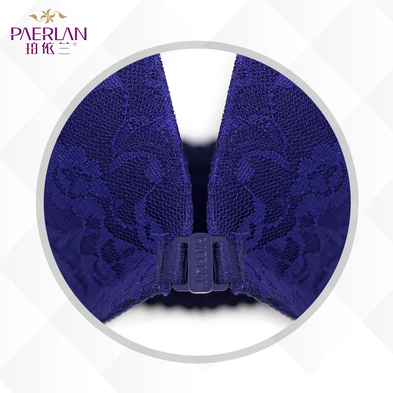 PAERLAN  Sexy Lace Front Closure Lace bra  Seamless Wire Free Small chest Push Up One-Piece 5/8 Cup underwear Women