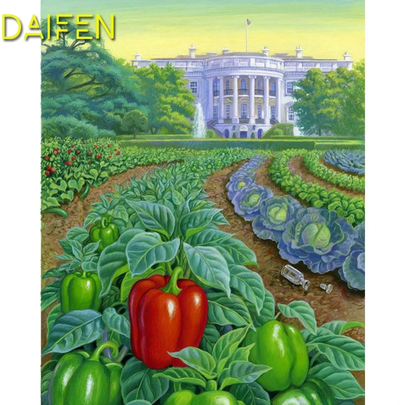 Full Square Diamond painting green pepper cabbage Full Round Diamond mosaic vegetables chili DIY Diamond embroidery Cross stitch