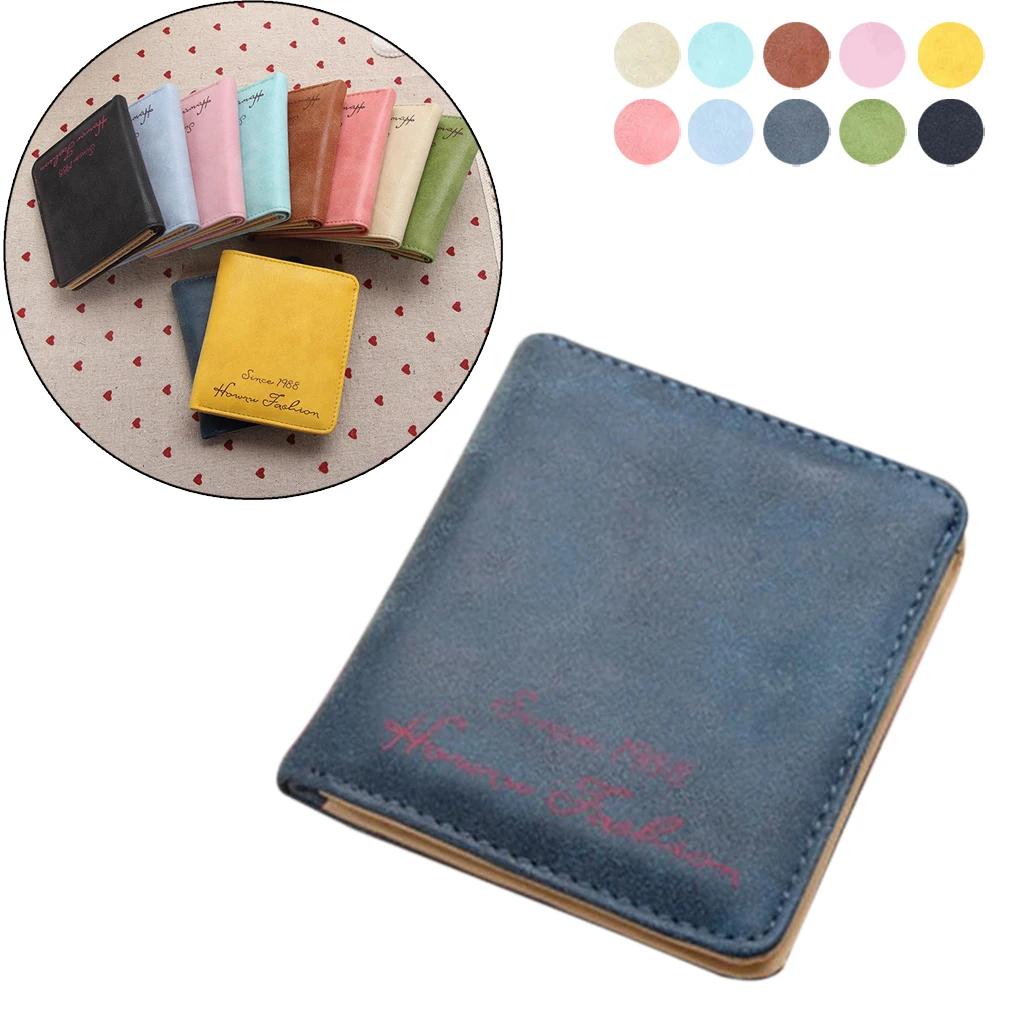 Funda de cuero sintético para chica, cartera bonita para tarjetas