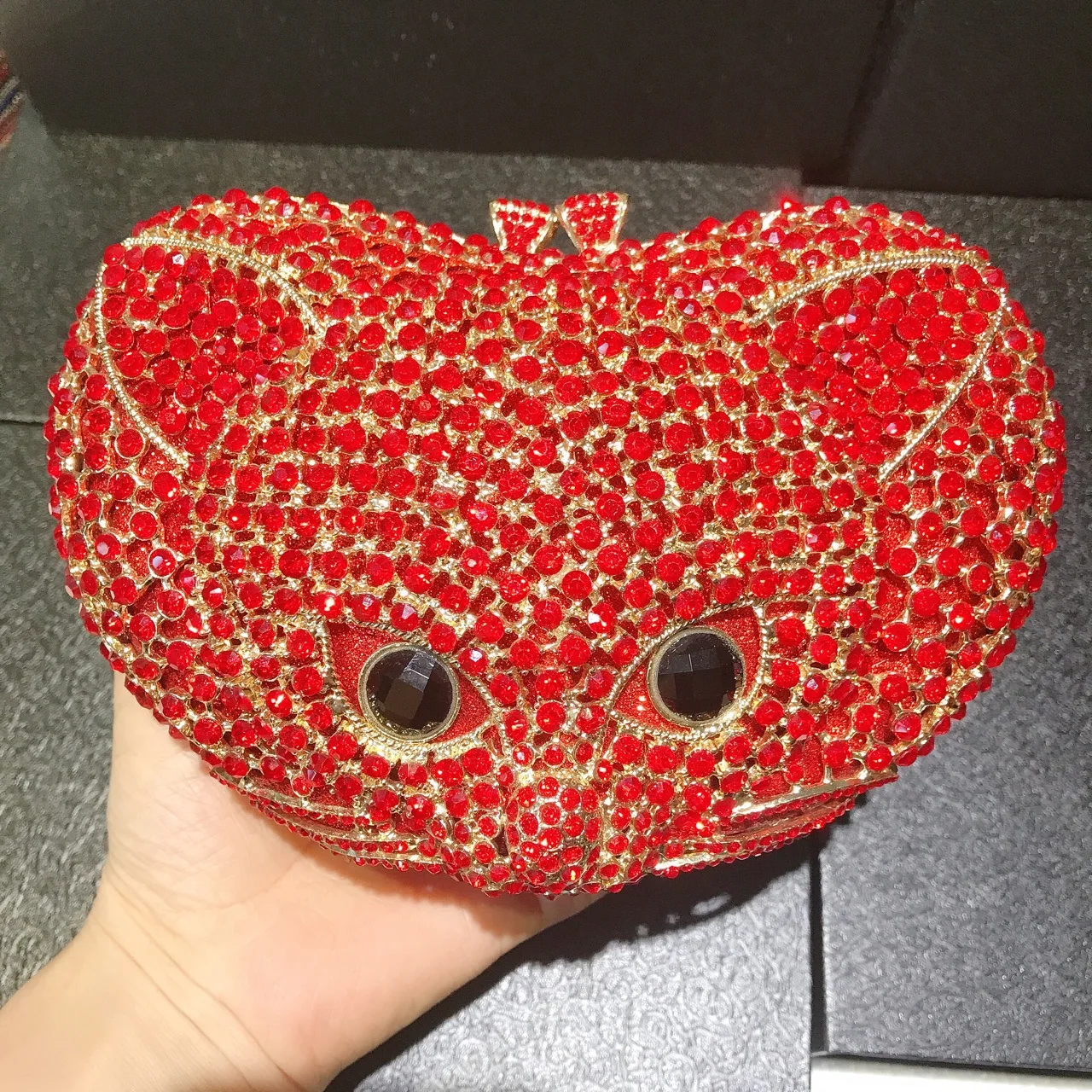 

18x13CM Fox Animal Shape Diamond Dinner Bag Civet Cat Full Diamond Bag Banquet Personalized Hand Women a6800