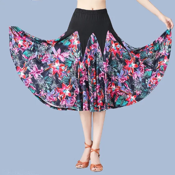 Elegante Ballroom Dansvoorstelling Slijtage Rok Moderne Dansen Rokken Tango Prestaties Kostuum Nationale Standaard Dans Rokken