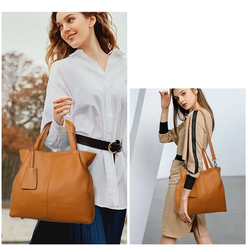 Designer Handbags Women Bags Genuine Leather Shoulder Bag Female Large Capacity Crossbody Bag Casual High Quality Elagant Tote