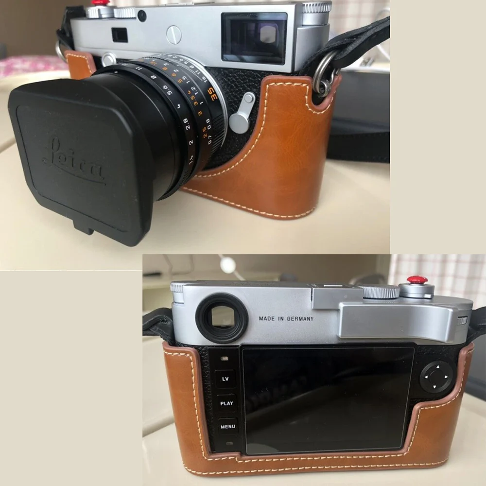Portable Camera bag PU leather Case for For Leica M-P TYP 240 MP Half Body cover shell