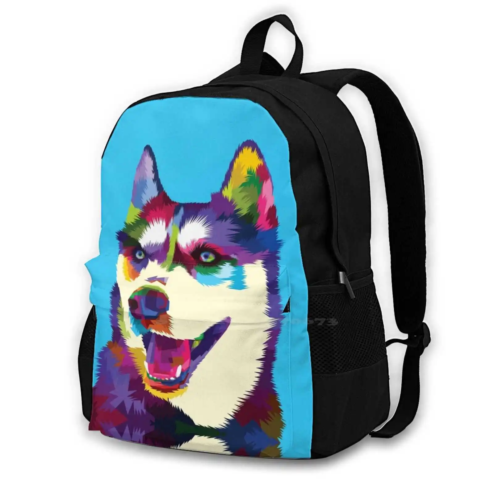 

Siberian Husky Pop-Art Breed Dog Pet Animal School Bag Big Capacity Backpack Laptop Dog Lover Animals Rights Dog Owner Siberian