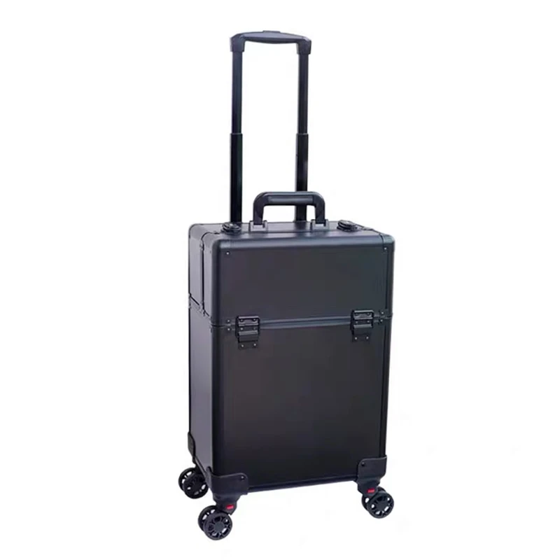 Tattoo Nail rolling luggage Trolley Makeup Suitcase Cosmetic Drag Box Multifunction Aluminum Hair Toolbox Large Capacity