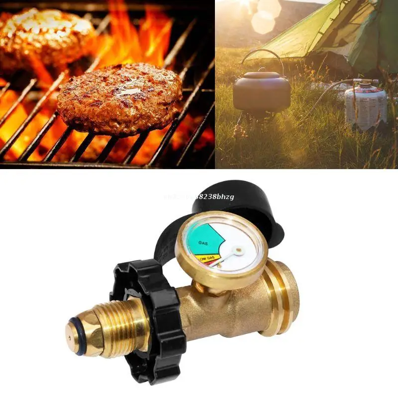 Universal BBQ Gas Propane Pressure Gauge Tank RV Pressure Gauge Level Indicator Adapter Leak Detector Gas Measurement Dropship