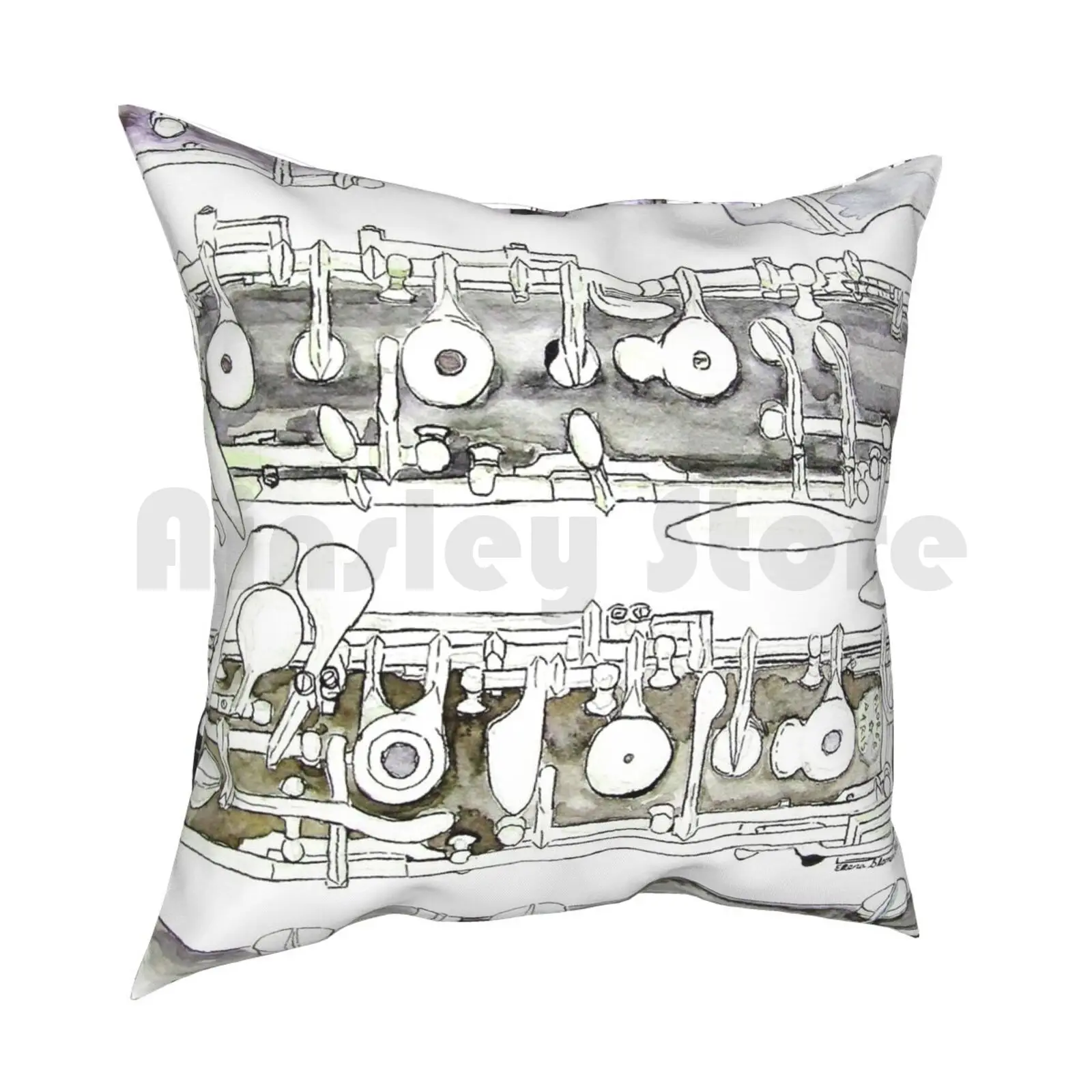 The Oboe Pillow Case Printed Home Soft DIY Pillow cover Oboe Double Reed Reeds Woodwind Instrument Music Orchestra Band