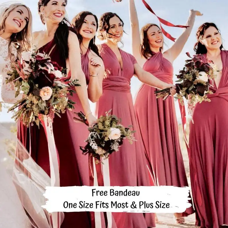 Summer Women Infinity Plus size Convertible Bridesmaid Dress Multiway Wedding Party Dresses Multiway Girls Special Gown