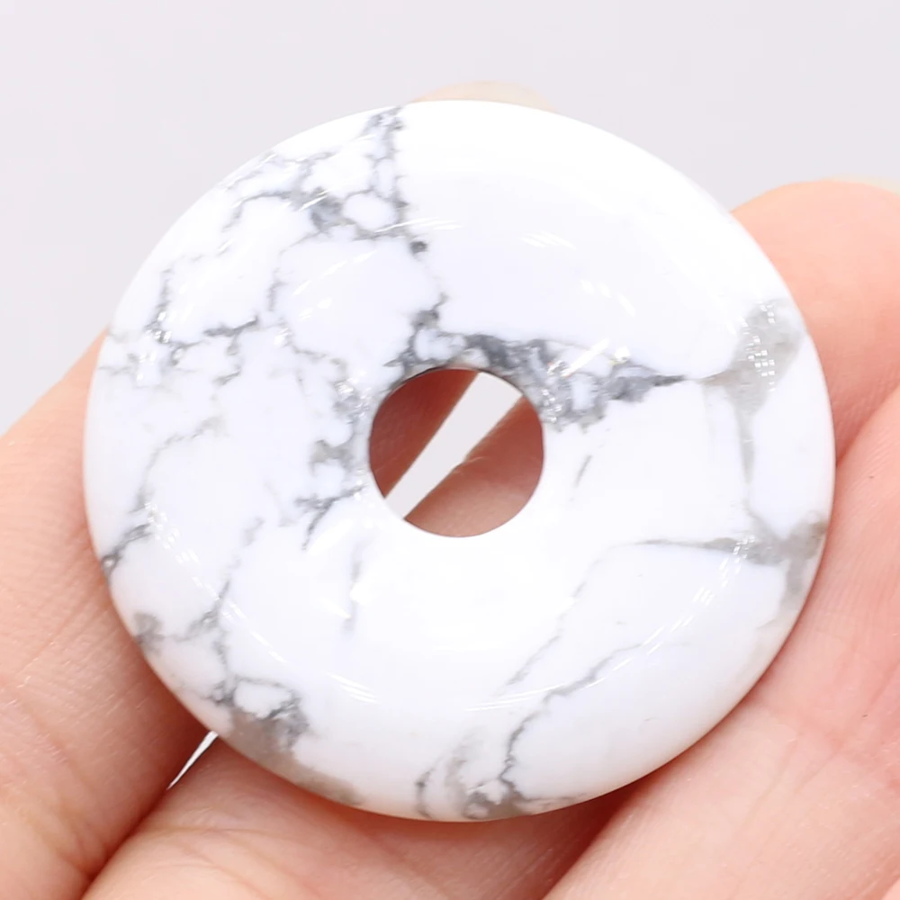 Natural Semi-precious Stone Large Hole Beads 35x35mm DIY for Making Jewelry Necklace Accessories Gift