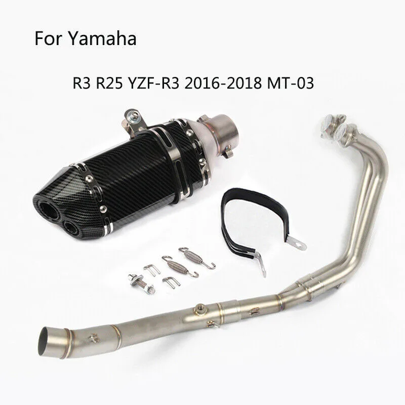 

For 2016-2018 Yamaha R3 R25 YZF R3 MT03 Motorcycle Exhaust Tailpipe Front Pipe Muffler Middle Link Connect Pipe Stainless Steel