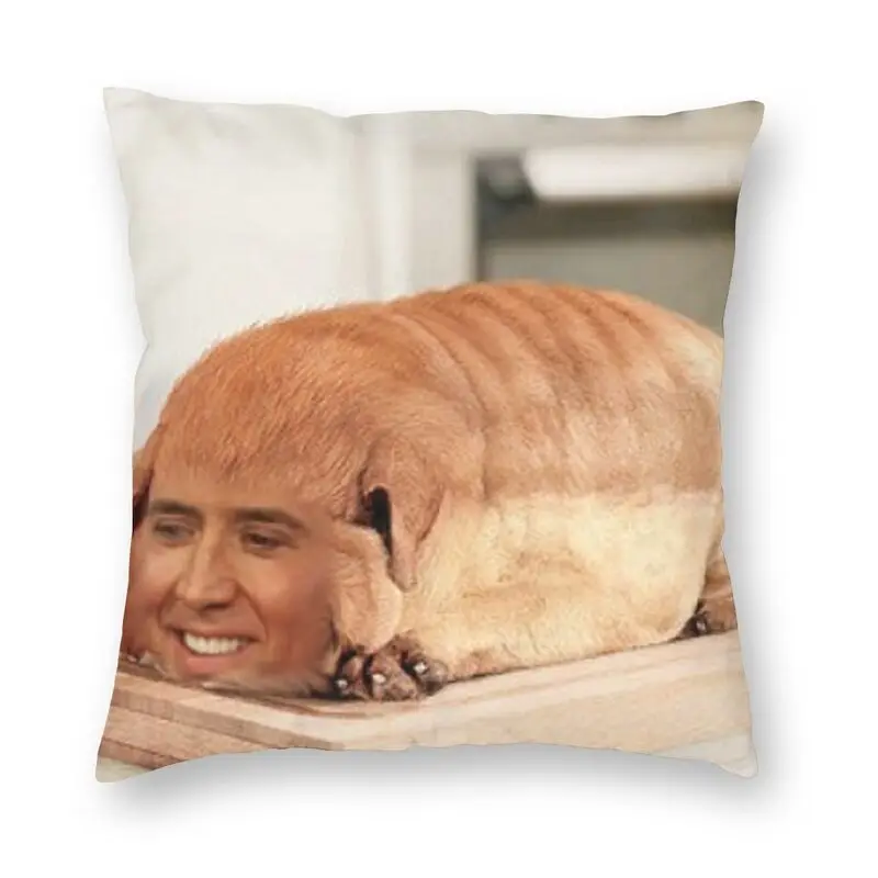 Nicolas Cage Meme Square Pillowcover Home Decorative Filmmaker Cushion Cover Throw Pillow for Living Room Double-sided Printing