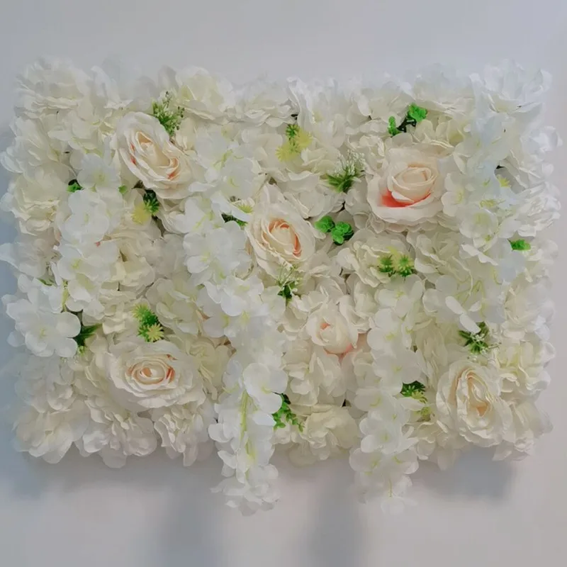 

White Decorative Flowers Panel Artificial Silk Flower Wall For Party Birthday Wedding Baby Shower Backdrop DIY Supplies 4 Pcs