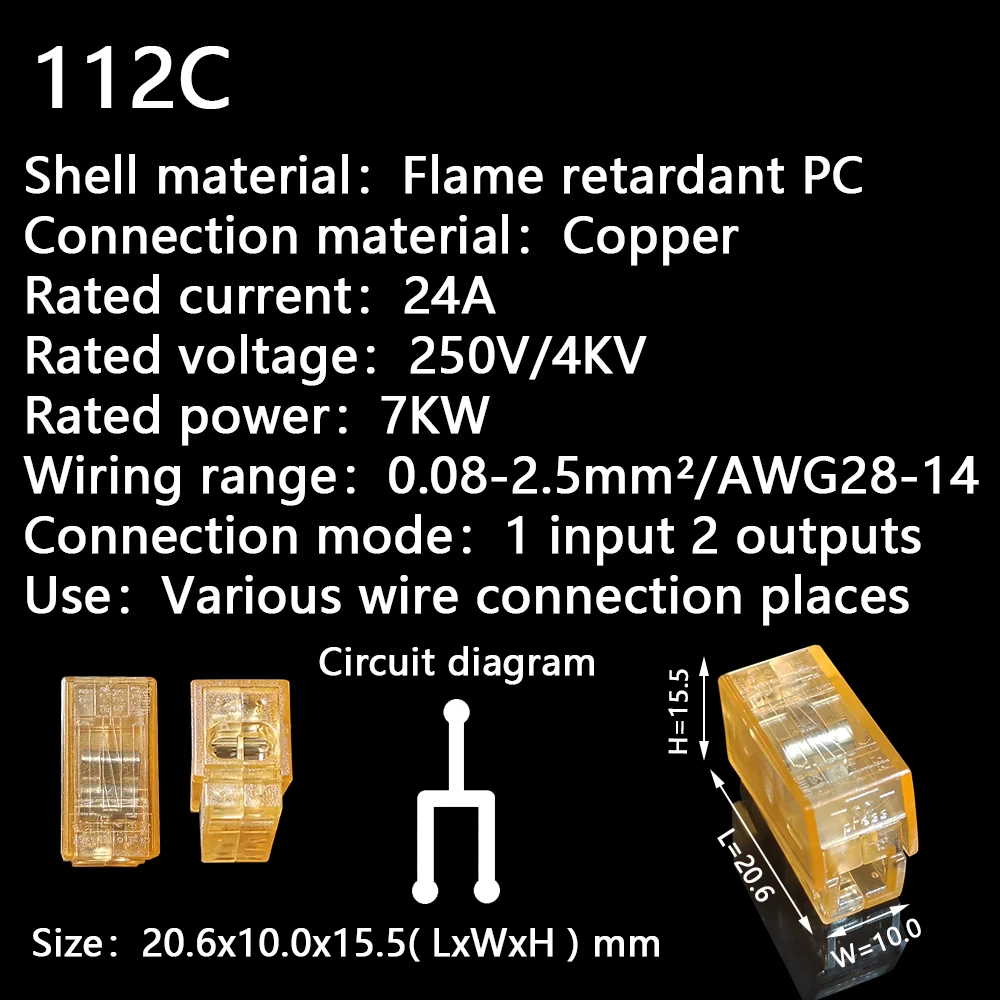Mini Snelle Wire Cable Connectors Universele Compact Dirigent Lente Splicing Bedrading Connector Push-In Terminal Blok 101A