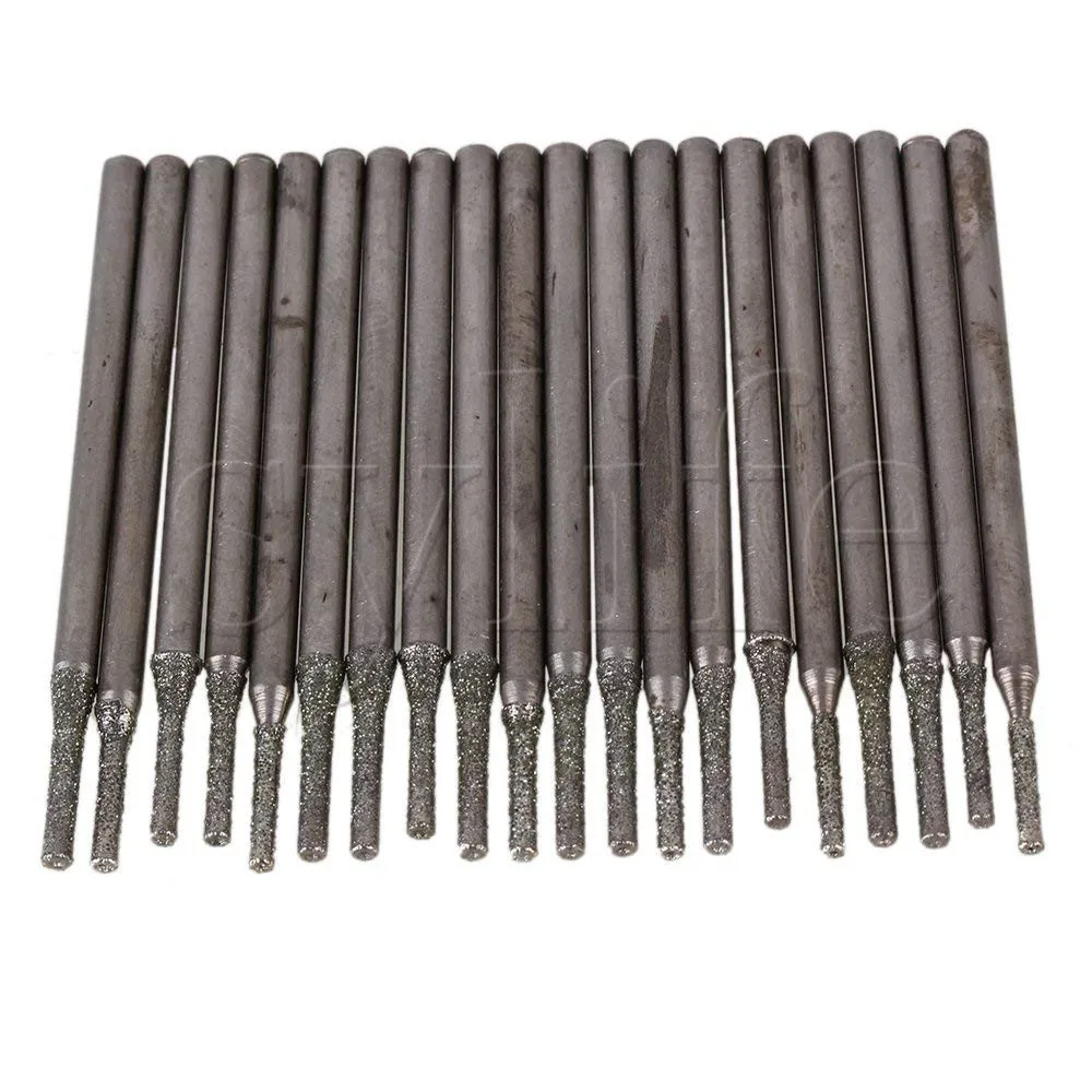 20pcs Drill Bits Diamond Coated Drills Marble Ceramic Hole Saw Tool 1.5mm