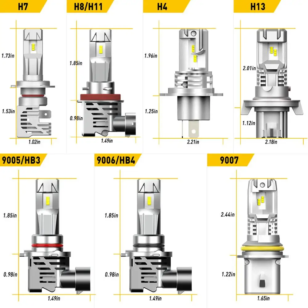 AUXITO M3 H7 H4 Led H11 9003 H8 HB3 9005 9006 HB4 LED Car Headlight Bulb For Toyota Yaris 2007 FJ Cruiser MR2 Spyder Sienna T100 image 6