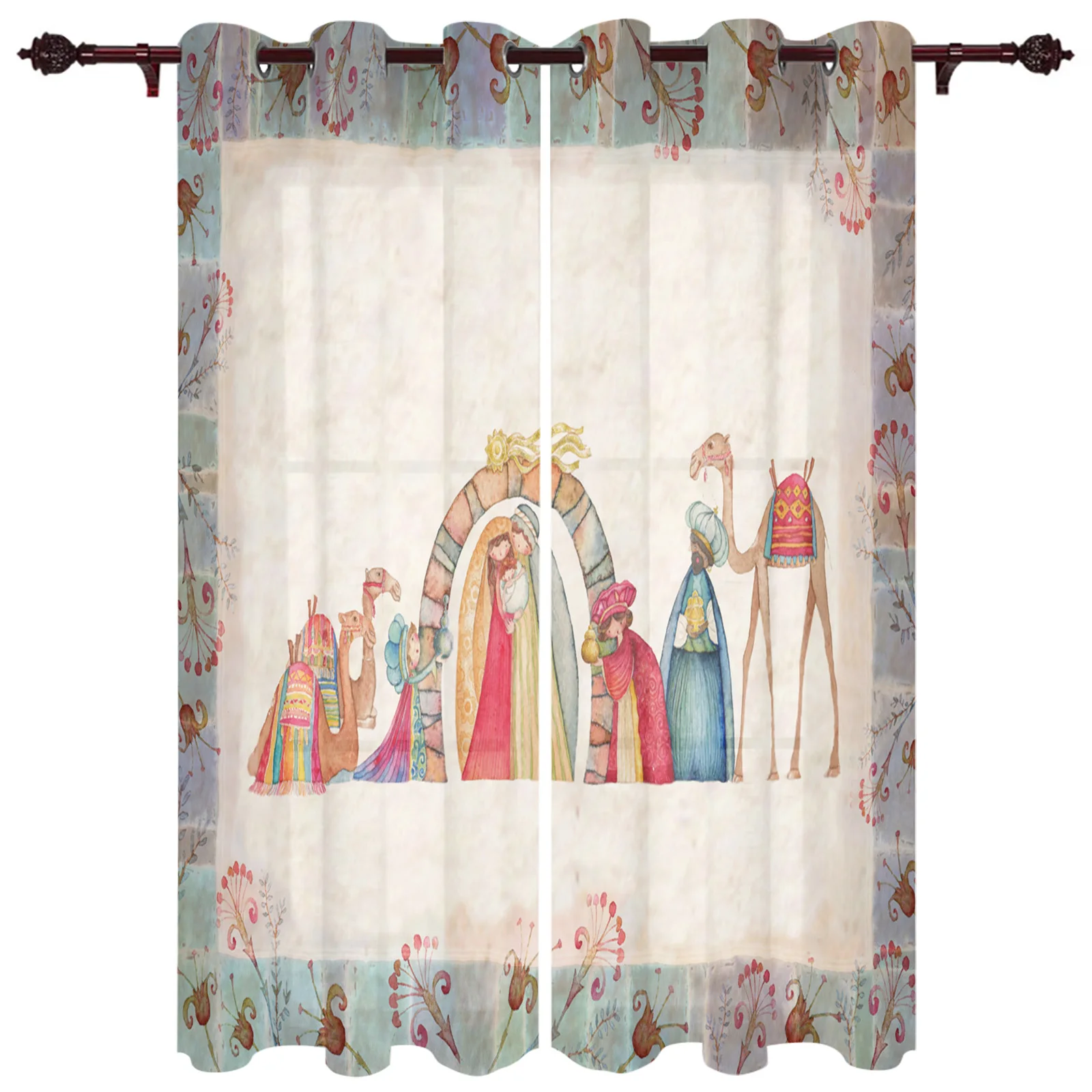 Princess Prince Camel Fairy Tale Curtains for Living Dining Modern Simple Curtains Finished Curtains for Dining Room Bedroom