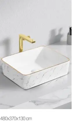 Above Counter Wash Hand Basins Household Wash Basin Single Basin Ceramic Square Bathroom Sinks Shampoo SJ63-5