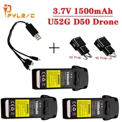 Oryginalny U52G D50 RC Drone bateria Quadcopter części zamienne do drona U52G D50 5.55Wh 3.7V 1500mAh 905134   Ładowarka akumulatorów Lipo