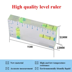 High Precision Transparent Two Direction Level Bubble Mini Spirit Level Horizontal Leveler Liquid Level Indicator Blisters Level