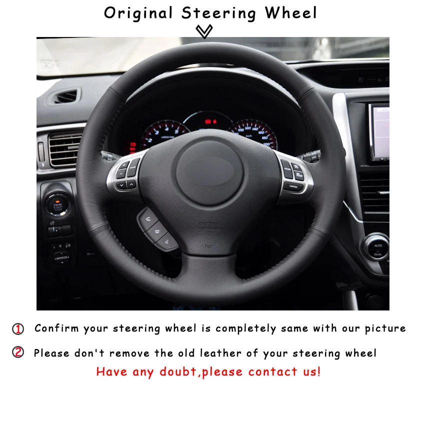 Black Sued Car Steering Wheel Covers for Subaru Forester 2008-2012 Impreza 2008-2011 Legacy 2008-2010 Exiga 2 Steering Covers