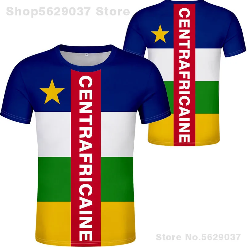 Central African T Shirt Logo Free Custom Name Number Caf T-Shirt Nation Flag Centrafricaine Republic French Print Photo Clothing