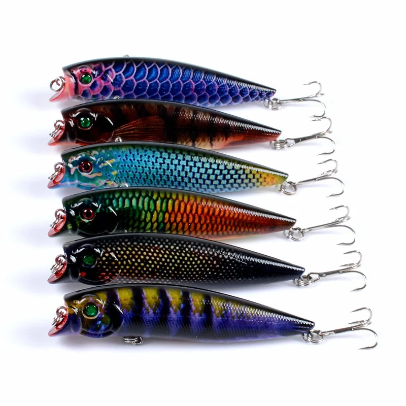 East Rain Painted Topwater Bait Freshwater Saltwater Fishing Lure 9.2cm 10.9g 3pcs Popper  Artificial Hard Bait Free Shipping